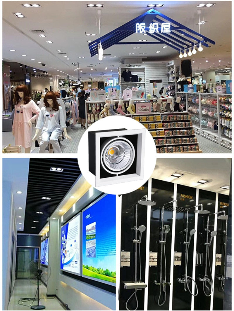 Dimmable Square Recessed Cob Led Downlights 15w 30W 45W Ceiling Lamps AC220V 90-260V Ceiling Square Light For Bedroom Hotel Room