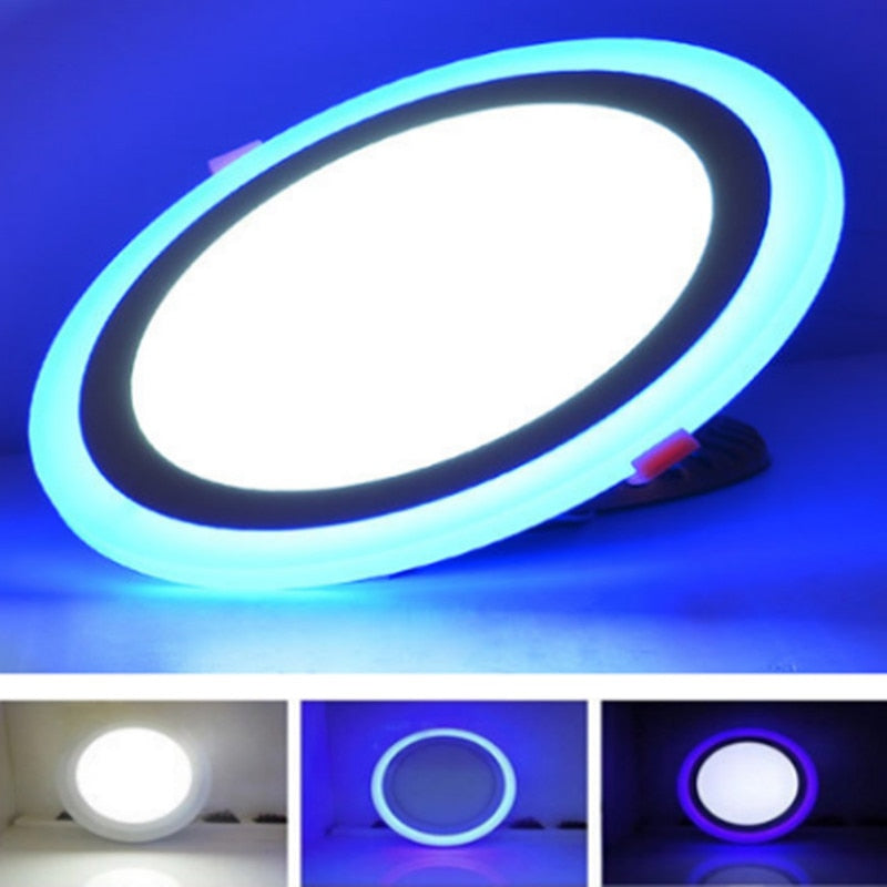 6W 9W 18W 24W led Ceiling Recessed panel Light Painel lamp home decoration round square Led Panel Downlight Blue+White 2 colors