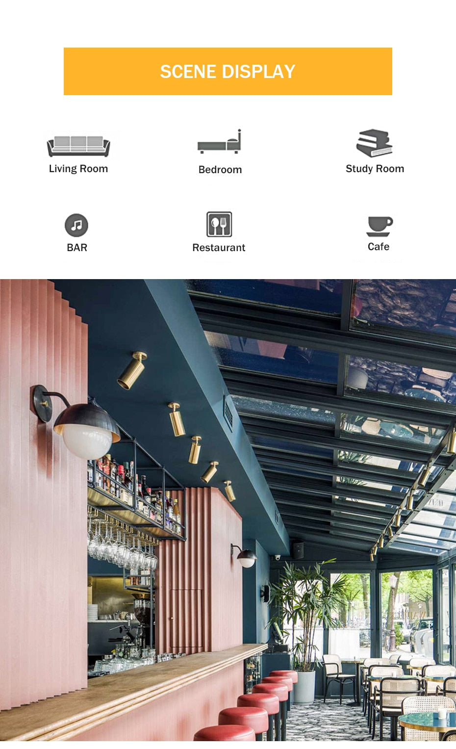 Golden Luxury Led Downlight Surface Mounted Led Spot Light COB Ceiling Light 360 Degree Rotate 7W 12W 15W Living Room Exhibition