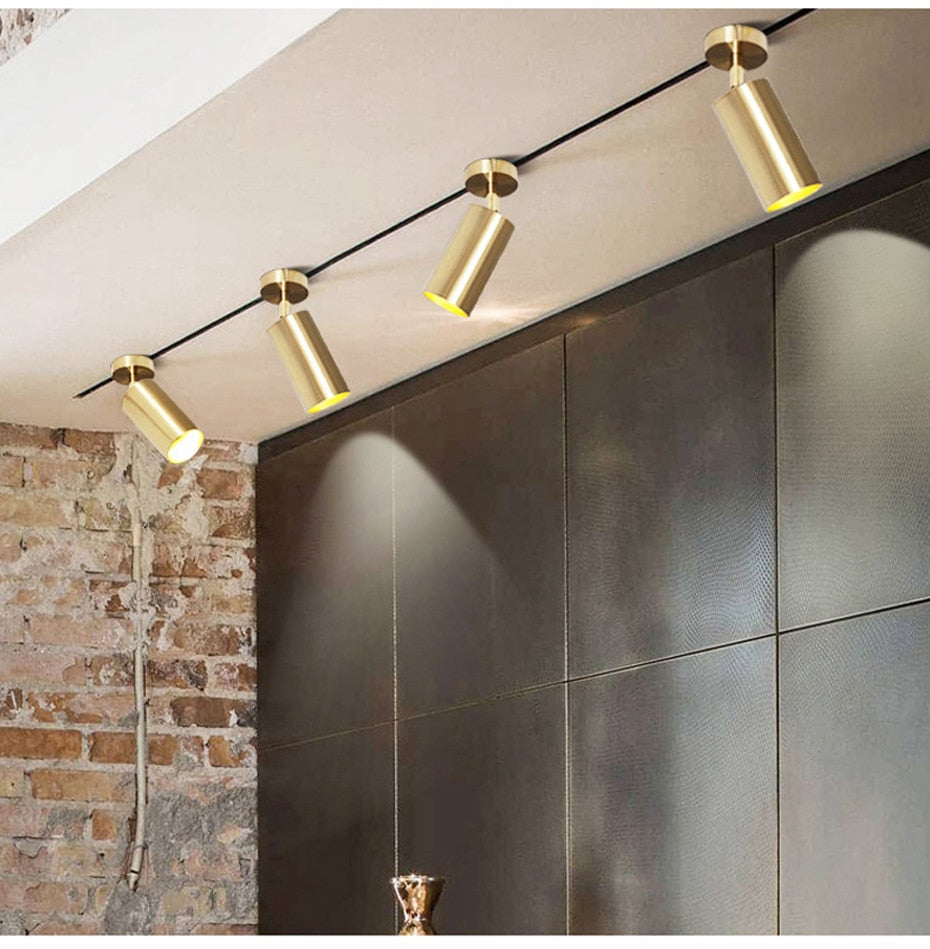 Golden Luxury Led Downlight Surface Mounted Led Spot Light COB Ceiling Light 360 Degree Rotate 7W 12W 15W Living Room Exhibition