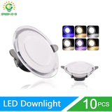 Downlight 3W 5W 10pcs led Downlight AC220V six color recessed downlight ceiling Kitchen living room Indoor ceiling spot light