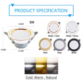 Downlight 3W 5W 10pcs led Downlight AC220V six color recessed downlight ceiling Kitchen living room Indoor ceiling spot light