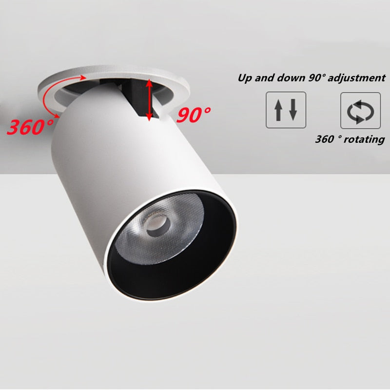 Dimming embedded folding LED downlight 10W 15W 20W LED spotlight living room TV background wall aisle ceiling COB downlight