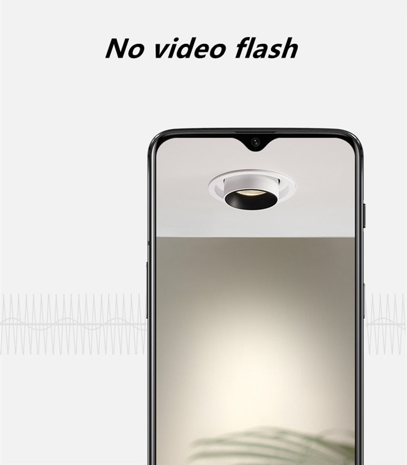 Dimming embedded folding LED downlight 10W 15W 20W LED spotlight living room TV background wall aisle ceiling COB downlight