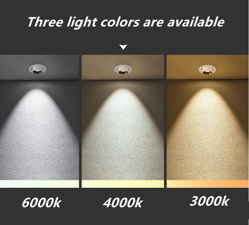 Dimming embedded folding LED downlight 10W 15W 20W LED spotlight living room TV background wall aisle ceiling COB downlight