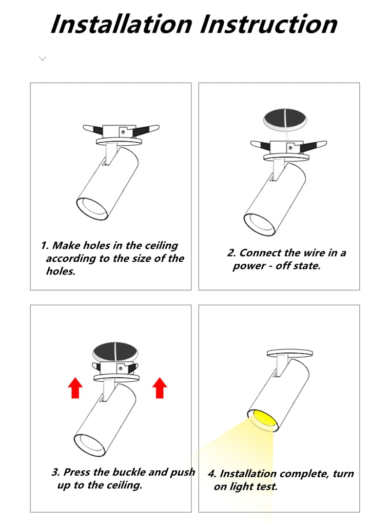 Dimming embedded folding LED downlight 10W 15W 20W LED spotlight living room TV background wall aisle ceiling COB downlight