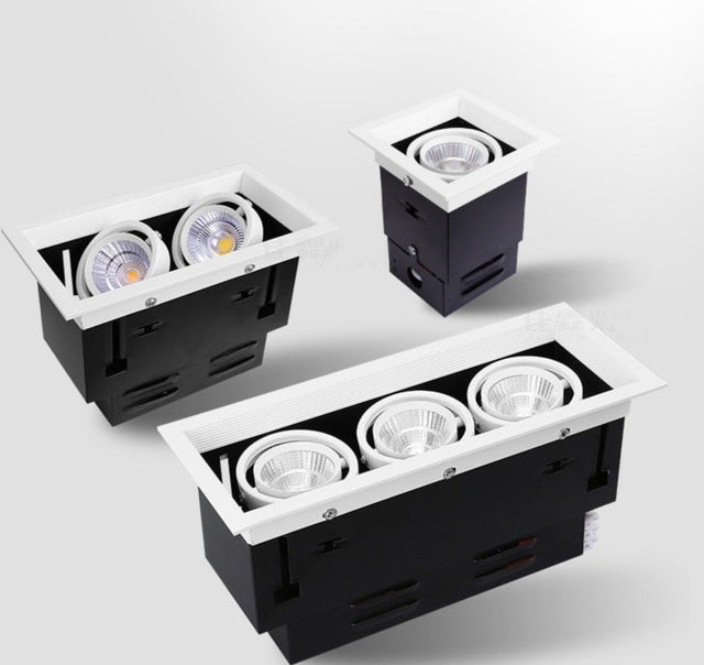 Dimmable Square Recessed COB LED Downlights 10W 20W 30W LED Ceiling Spot Lights AC85-265V LED Ceiling Lamps Indoor Lighting