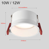 No Flickering Deep Glare LED COB Recessed Downlight 5W 7W 12W 15W Round White Ceiling Spot Lights for Aisle Pic Background