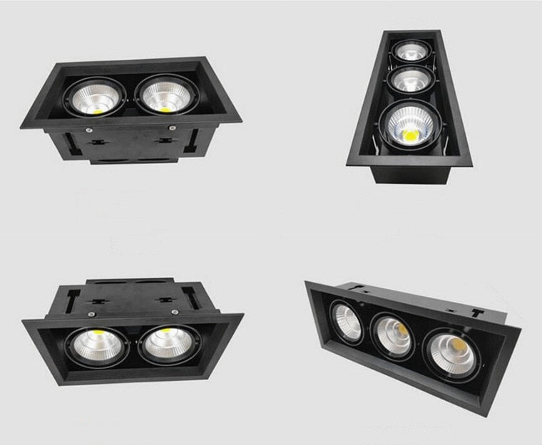 Dimmable Square Recessed COB LED Downlights 10W 20W 30W LED Ceiling Spot Lights AC85-265V LED Ceiling Lamps Indoor Lighting