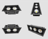 Dimmable Square Recessed COB LED Downlights 10W 20W 30W LED Ceiling Spot Lights AC85-265V LED Ceiling Lamps Indoor Lighting