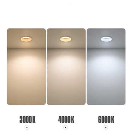 No Flickering Deep Glare LED COB Recessed Downlight 5W 7W 12W 15W Round White Ceiling Spot Lights for Aisle Pic Background