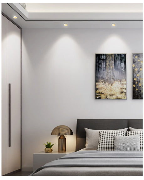 No Flickering Deep Glare LED COB Recessed Downlight 5W 7W 12W 15W Round White Ceiling Spot Lights for Aisle Pic Background