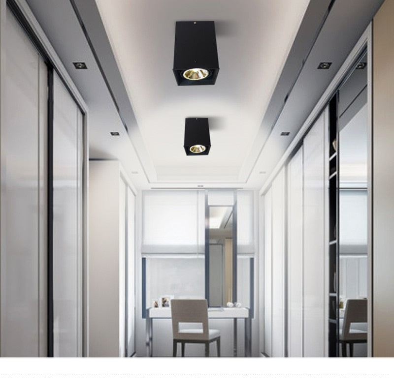 Dimmable Surface Mounted Aluminum LED Downlights 10W 20W Epistar Chip COB Ceiling Spot Lights AC85~265V Background Lamps