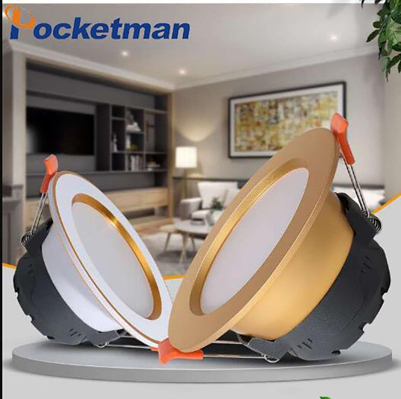 Pocketman 5/10/20 Pcs LED Downlight 5W 5-color styles Thin Ceiling Light 3 Colors Dimmable LED Recessed Downlight LED Driver