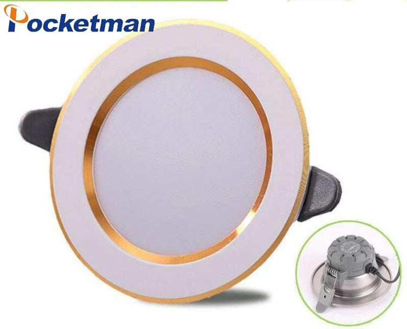 Pocketman 5/10/20 Pcs LED Downlight 5W 5-color styles Thin Ceiling Light 3 Colors Dimmable LED Recessed Downlight LED Driver