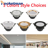 Pocketman 5/10/20 Pcs LED Downlight 5W 5-color styles Thin Ceiling Light 3 Colors Dimmable LED Recessed Downlight LED Driver