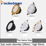 Pocketman 5/10/20 Pcs LED Downlight 5W 5-color styles Thin Ceiling Light 3 Colors Dimmable LED Recessed Downlight LED Driver