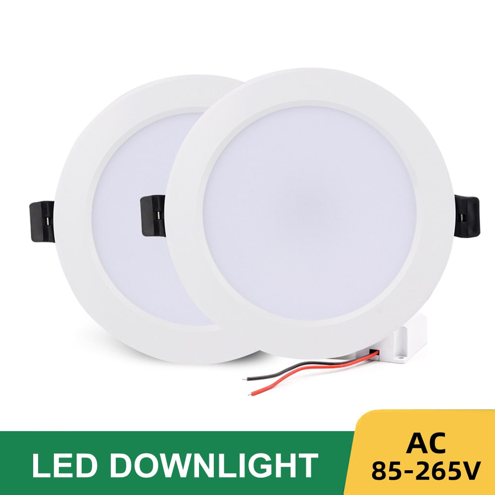 LED Downlight AC 110V 220V 240V Ceiling Light 3W 6W 9W 12W 18W 30W Recessed Round Panel Lamp  Indoor Spotlight Cold Warm White