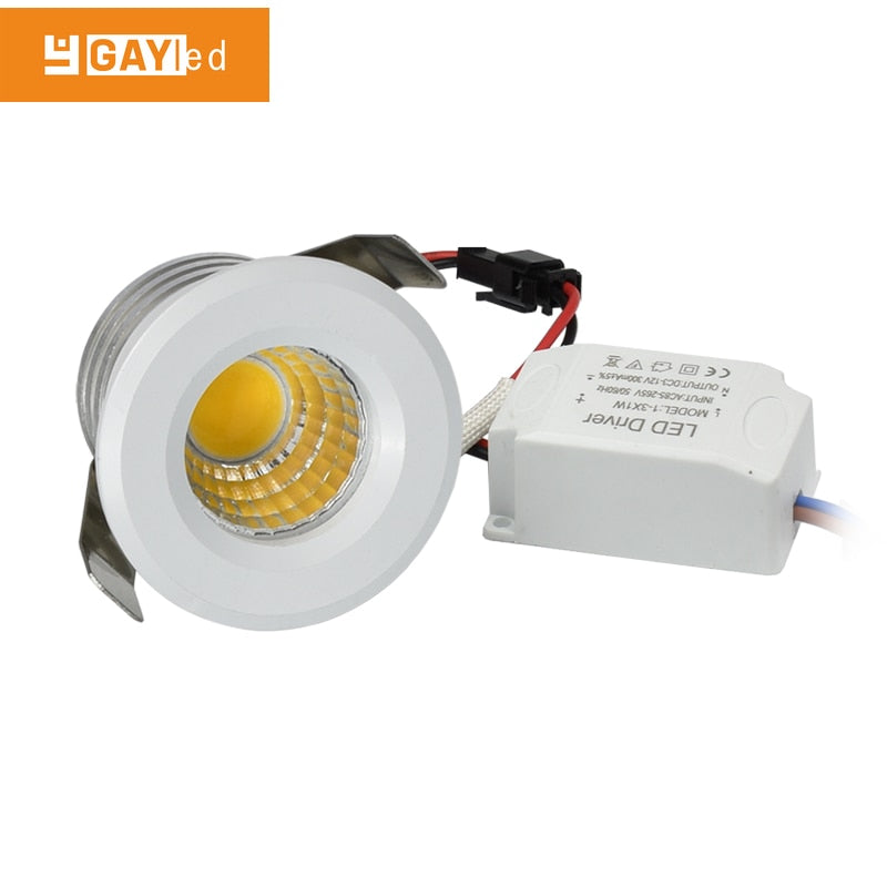 High Quality Mini LED Spotlight Downlights COB 3W Led Spots 220v Dimmable Light for Ceiling Cabinet Showcase Loft Decorations