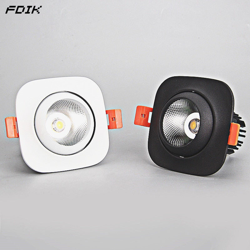 Dimmable Anti Glare Recessed COB LED Downlights 9W 12W 15W LED Ceiling Spot Lights AC85-265V LED Ceiling Lamps Indoor Lighting
