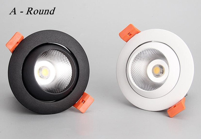 Dimmable Anti Glare Recessed COB LED Downlights 9W 12W 15W LED Ceiling Spot Lights AC85-265V LED Ceiling Lamps Indoor Lighting