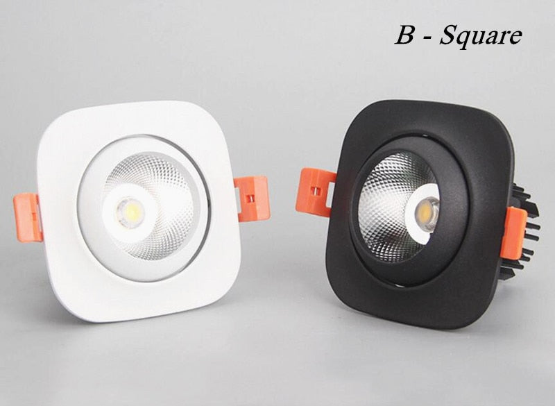 Dimmable Anti Glare Recessed COB LED Downlights 9W 12W 15W LED Ceiling Spot Lights AC85-265V LED Ceiling Lamps Indoor Lighting