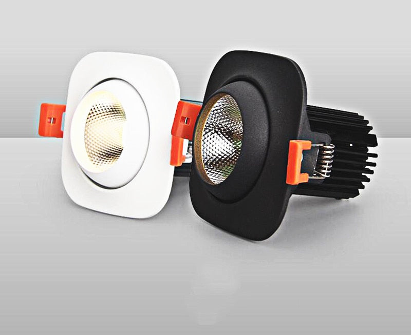 Dimmable Anti Glare Recessed COB LED Downlights 9W 12W 15W LED Ceiling Spot Lights AC85-265V LED Ceiling Lamps Indoor Lighting