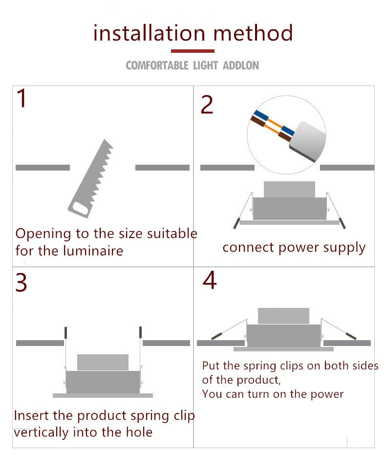 Led downlight LED ceiling embedded 3w ultra-thin 2.5-inch downlight 8cm hole  embedded ceiling round led panel light