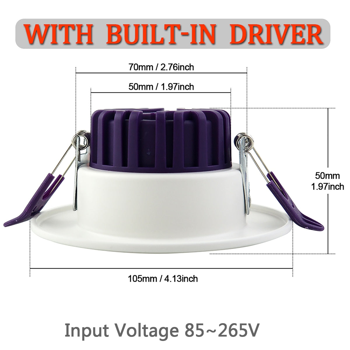 Dimmable LED downlight 220v/110v recessed ceiling light spotlight 10pcs/lots 7w Spotlight