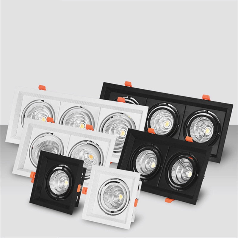 Square Recessed Dimmable COB LED Downlights 10W 20W 30W LED Ceiling Spot Lights AC85-265V LED Ceiling Lamps Indoor Lighting