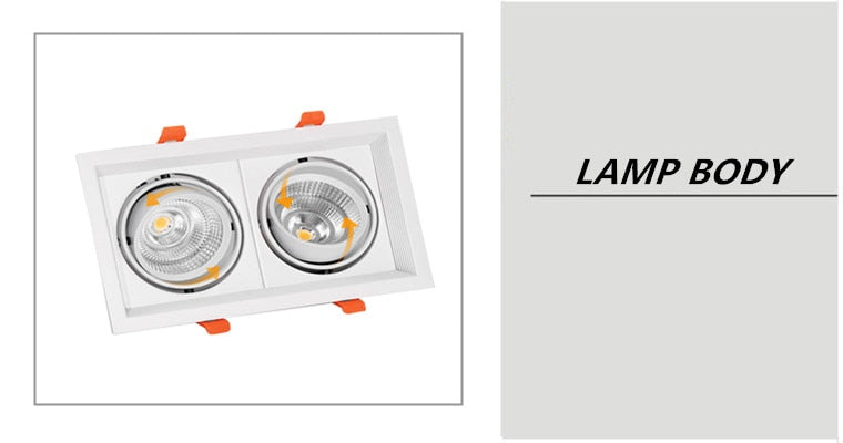Square Recessed Dimmable COB LED Downlights 10W 20W 30W LED Ceiling Spot Lights AC85-265V LED Ceiling Lamps Indoor Lighting