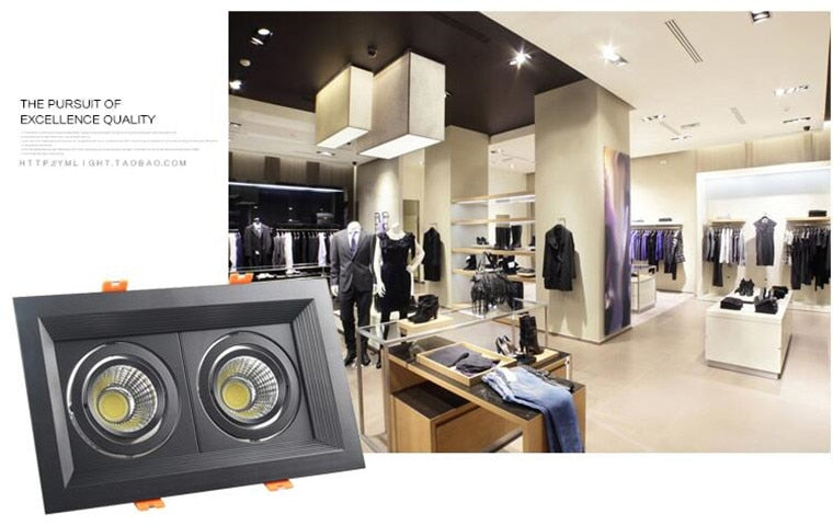 Square Recessed Dimmable COB LED Downlights 10W 20W 30W LED Ceiling Spot Lights AC85-265V LED Ceiling Lamps Indoor Lighting