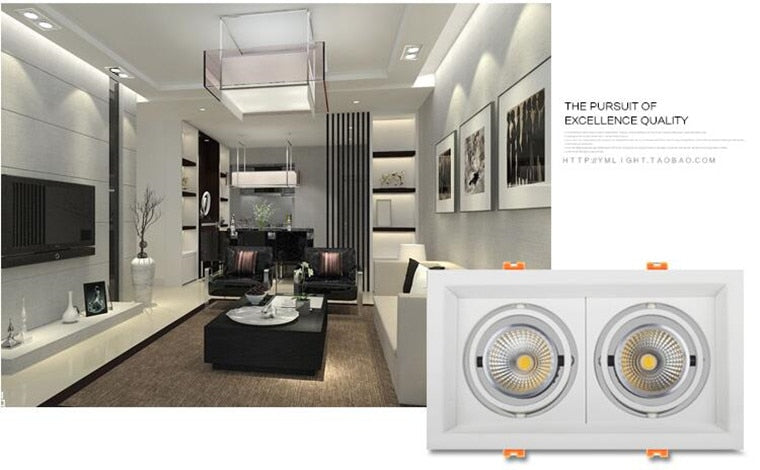 Square Recessed Dimmable COB LED Downlights 10W 20W 30W LED Ceiling Spot Lights AC85-265V LED Ceiling Lamps Indoor Lighting