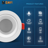 Gaoyi High quality Smart RGBCCT Recessed Downlight LED 12W Pro Dimmable Waterproof IP54 for Kitchen Bedroom Corridor Bathroom
