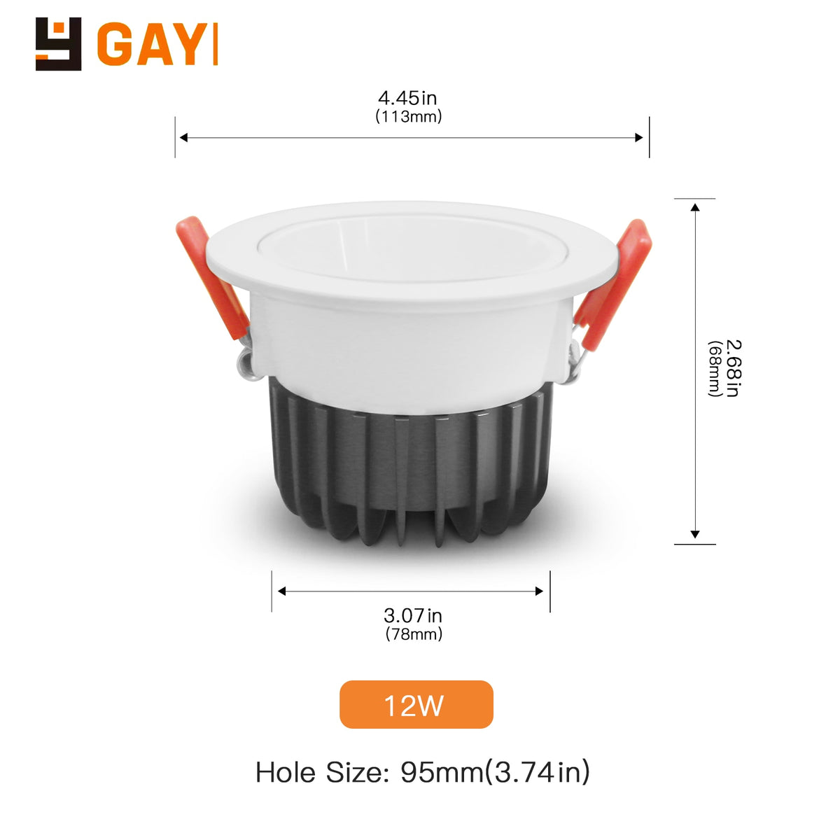 Gaoyi High quality Smart RGBCCT Recessed Downlight LED 12W Pro Dimmable Waterproof IP54 for Kitchen Bedroom Corridor Bathroom