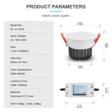 Gaoyi High quality Smart RGBCCT Recessed Downlight LED 12W Pro Dimmable Waterproof IP54 for Kitchen Bedroom Corridor Bathroom