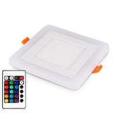 LED Panel Downlight 6W 9W 16W 3 Model Round/Square Double Color LED Ceiling Recessed Panel Light AC85-265V