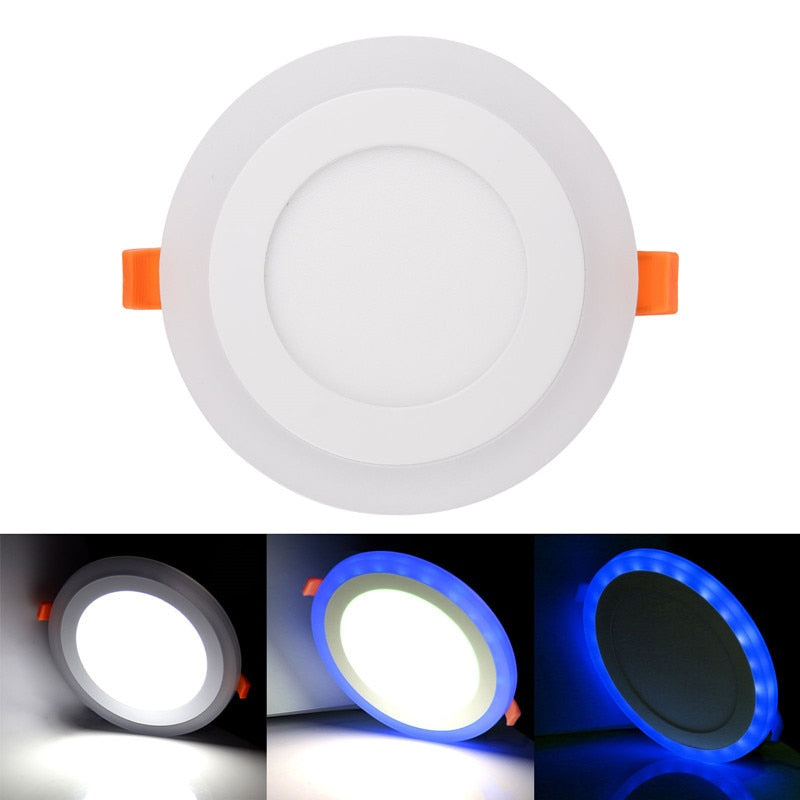 LED Panel Downlight 6W 9W 16W 3 Model Round/Square Double Color LED Ceiling Recessed Panel Light AC85-265V