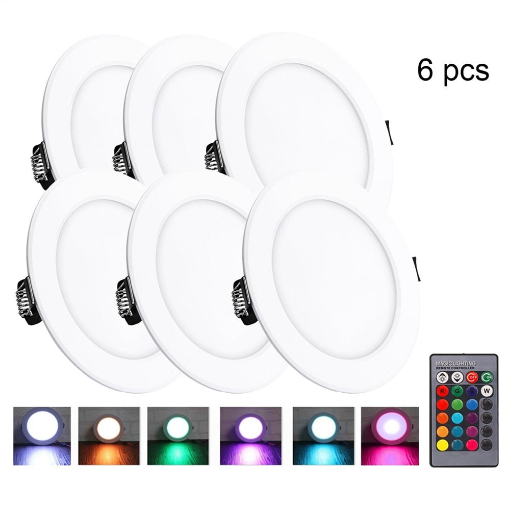 LED Downlight Spot LED Recessed Dimmable Ceiling 5/10/12W Round Plafond Light 220V 110V RGBW Color Changing Light Bulb Lamp