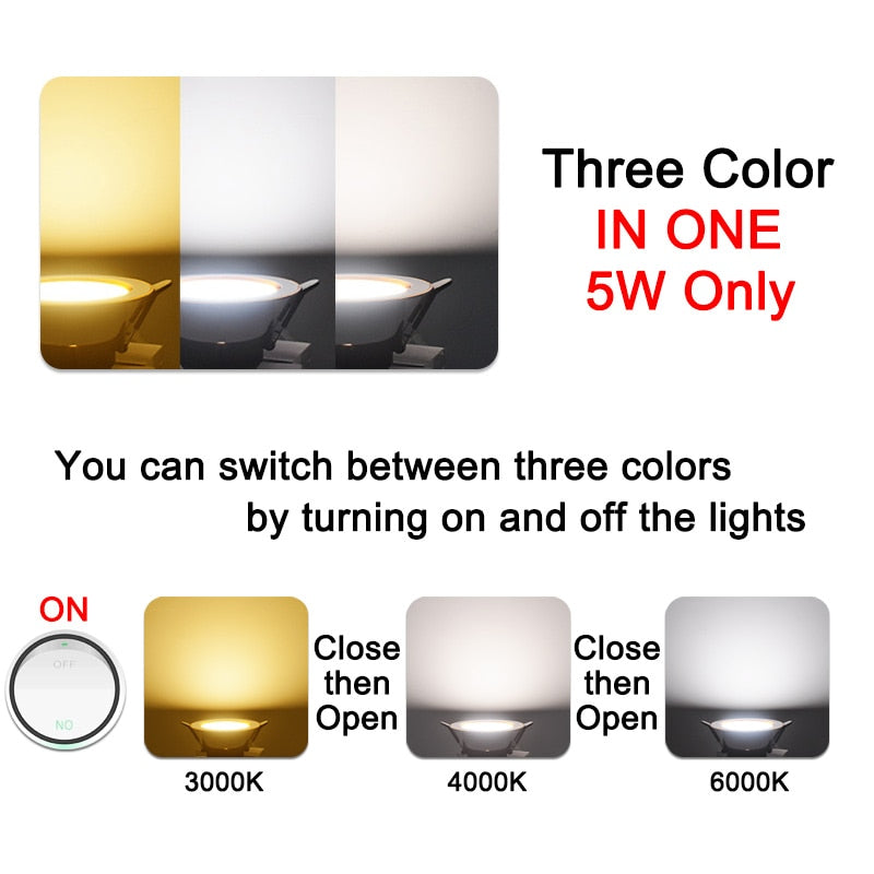 led Downlight 3w 5w spot led light 3000k 4500K 6000K AC 220V-240V 10 Pcs Downlight Kitchen living room Indoor recessed lighting