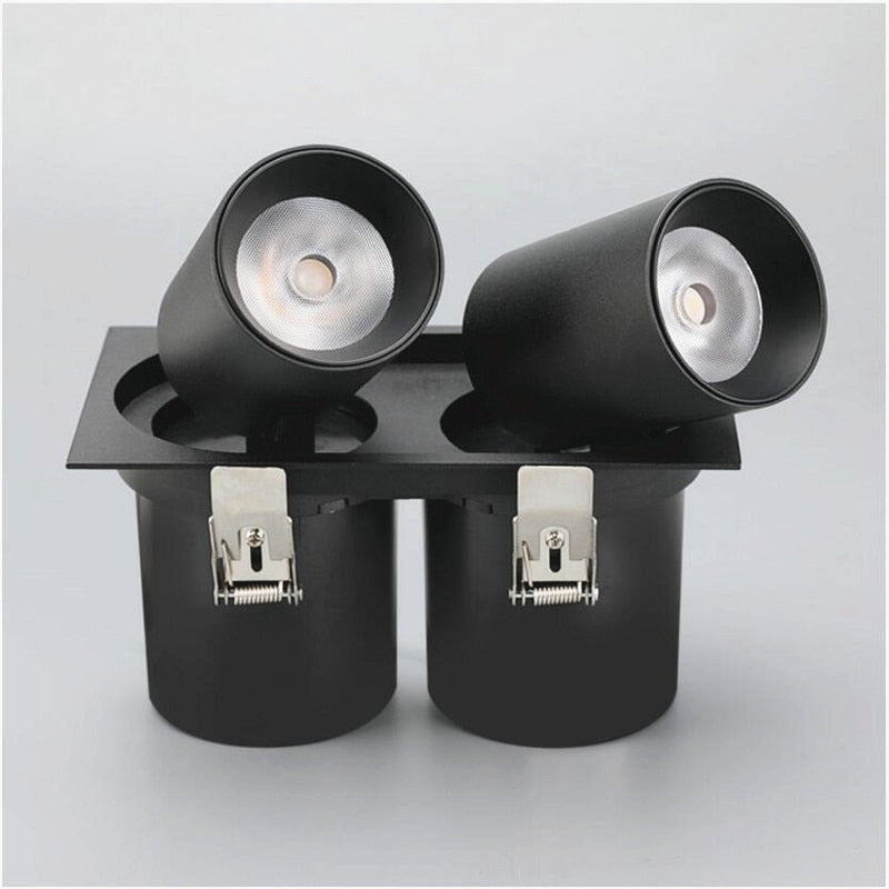 Dimmable Recessed Retractable Rotating COB LED Downlights 9W 12W 15W 24W 30W AC110-240V LED Ceiling Spot Lights Indoor Lighting