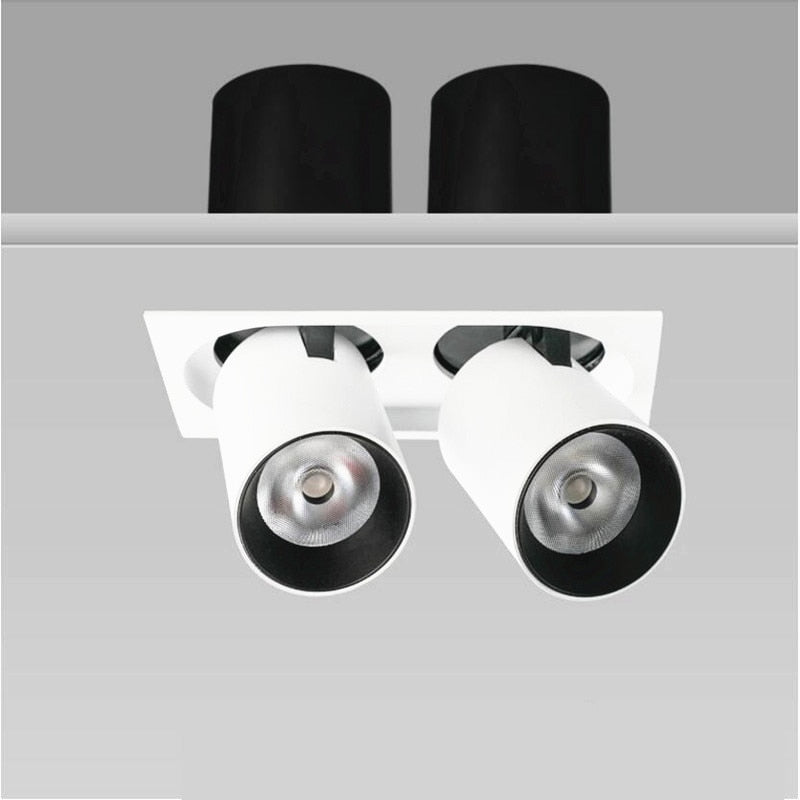 Dimmable Recessed Retractable Rotating COB LED Downlights 9W 12W 15W 24W 30W AC110-240V LED Ceiling Spot Lights Indoor Lighting