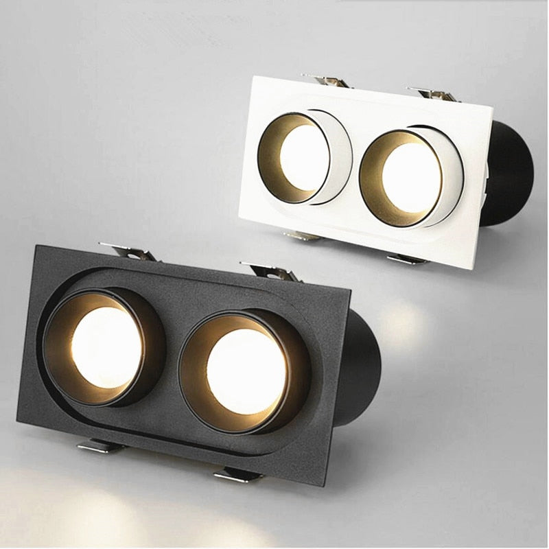 Dimmable Recessed Retractable Rotating COB LED Downlights 9W 12W 15W 24W 30W AC110-240V LED Ceiling Spot Lights Indoor Lighting