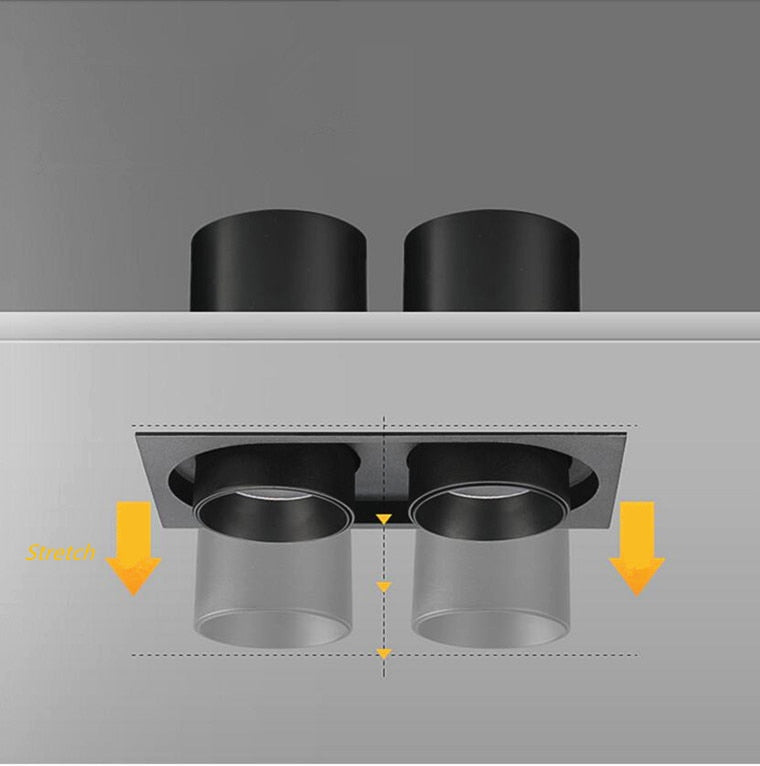 Dimmable Recessed Retractable Rotating COB LED Downlights 9W 12W 15W 24W 30W AC110-240V LED Ceiling Spot Lights Indoor Lighting