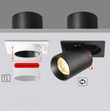 Dimmable Recessed Retractable Rotating COB LED Downlights 9W 12W 15W 24W 30W AC110-240V LED Ceiling Spot Lights Indoor Lighting