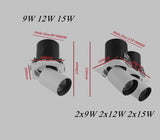 Dimmable Recessed Retractable Rotating COB LED Downlights 9W 12W 15W 24W 30W AC110-240V LED Ceiling Spot Lights Indoor Lighting