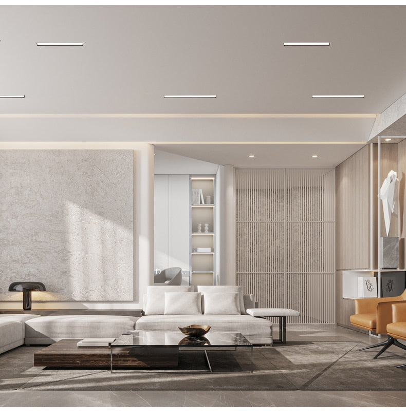 LED Downlight Strip Line Light Bar Creative Linear Recessed Embeded Ceiling Lamps Living Room Corridor Indoor Lighting