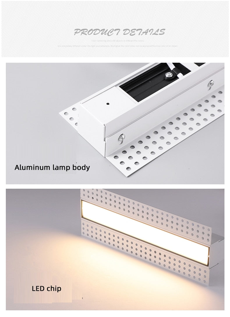 LED Downlight Strip Line Light Bar Creative Linear Recessed Embeded Ceiling Lamps Living Room Corridor Indoor Lighting