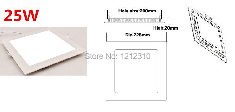 LED Ceiling LED Downlights Square Panel Lights Bulb 3W 4W 6W 9W 12W 15W 25W AC85~265V Cold white/warm white SMD2835 High quality