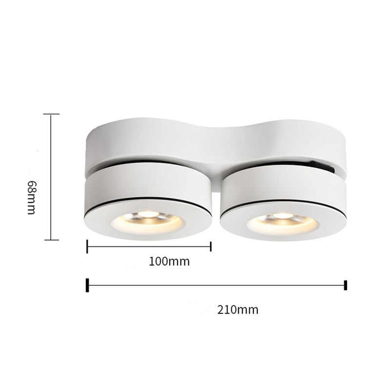 Dimmable Surface Mounted LED Downlights Angle Adjustable COB Ceiling Lamp Spot Lights 14w 20w Rotating LED Light AC85-265V